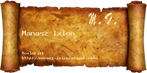 Manasz Ixion névjegykártya